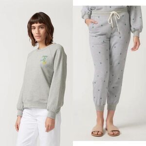 Self Contrast Sam Happy Go Lucky Terry Sweatshirt Lei Clover Joggers Set size S